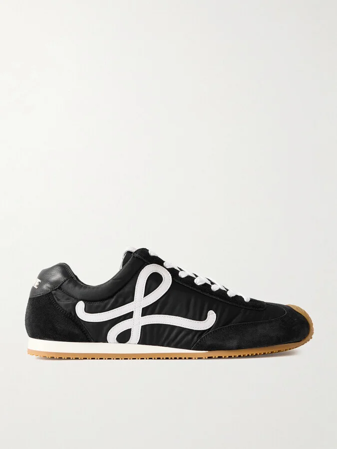 Ballet Runner 2.0 Logo-Appliquéd Shell, Suede and Leather Sneakers