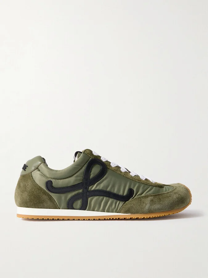 Ballet Runner 2.0 Logo-Appliquéd Shell, Suede and Leather Sneakers