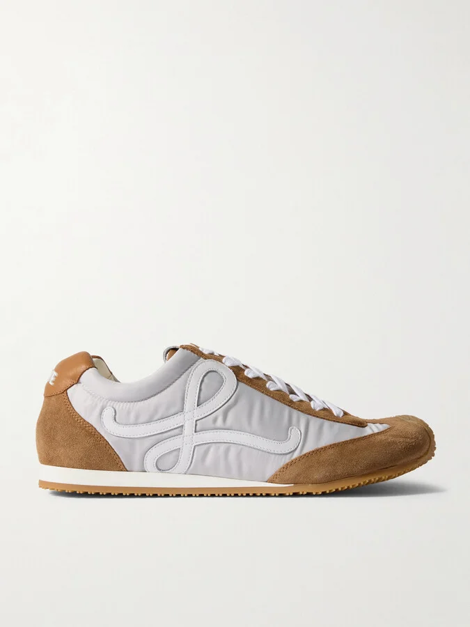Ballet Runner 2.0 Logo-Appliquéd Shell, Suede and Leather Sneakers