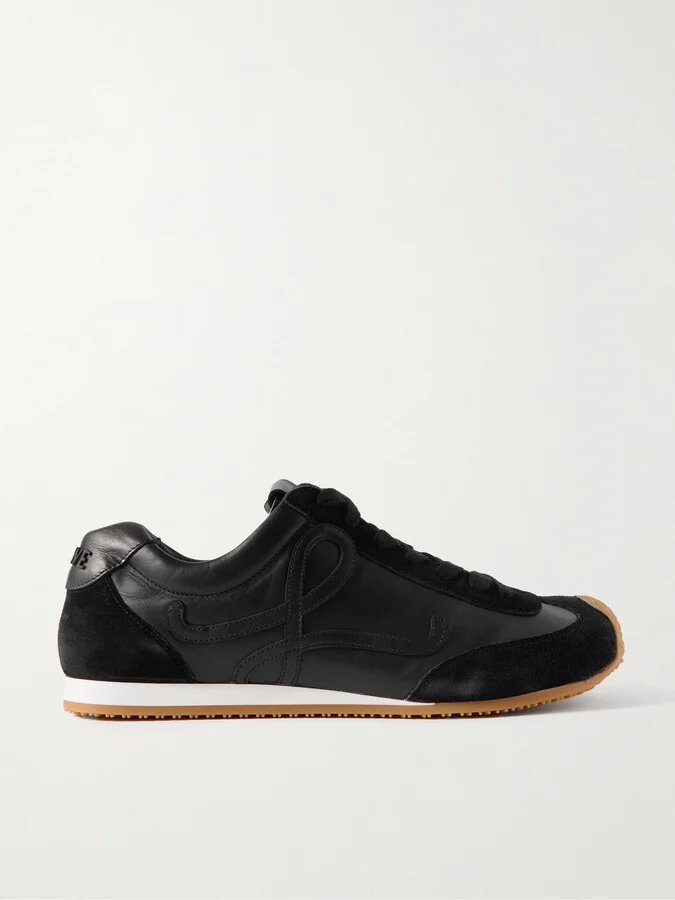 Ballet Runner 2.0 Suede-Trimmed Leather Sneakers