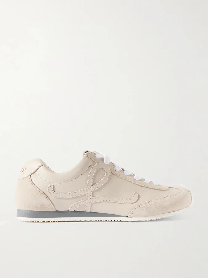 Ballet Runner 2.0 Suede-Trimmed Leather Sneakers