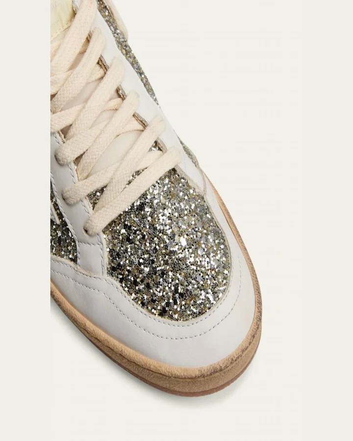 Ballstar Glitter Leather Low-Top Sneakers - Image 2