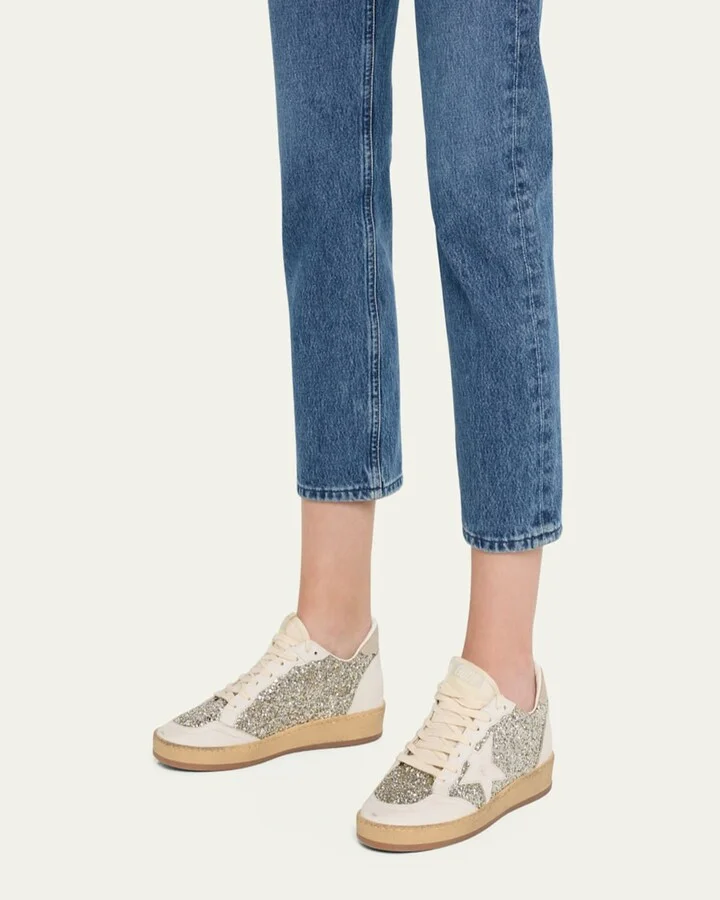 Ballstar Glitter Leather Low-Top Sneakers - Image 4