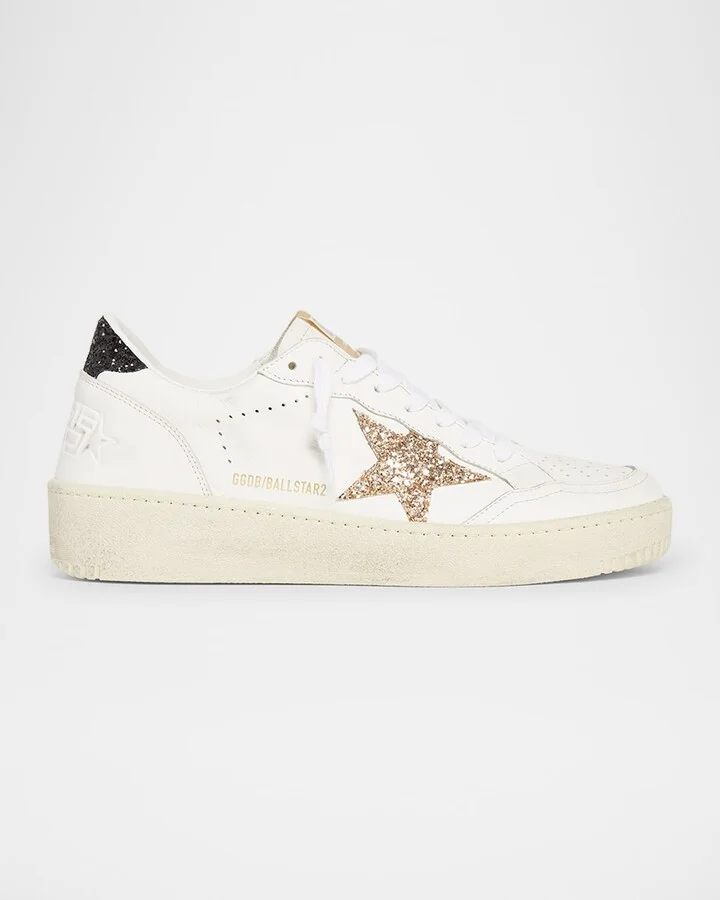 Ballstar Leather Glitter Low-Top Sneakers