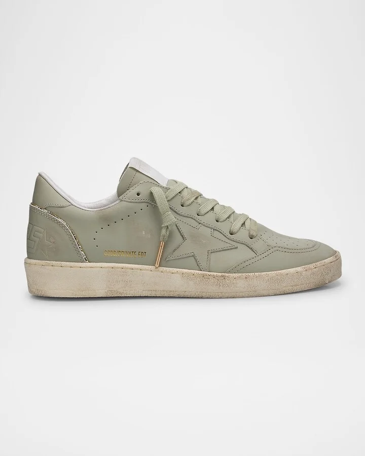 Ballstar Leather Glitter Low-Top Sneakers