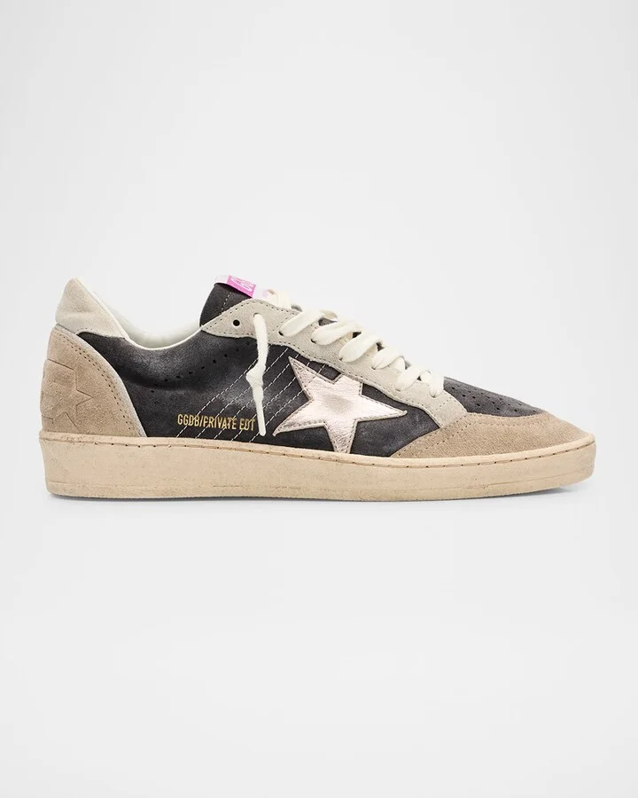 Ballstar Mixed Leather Low-Top Sneakers