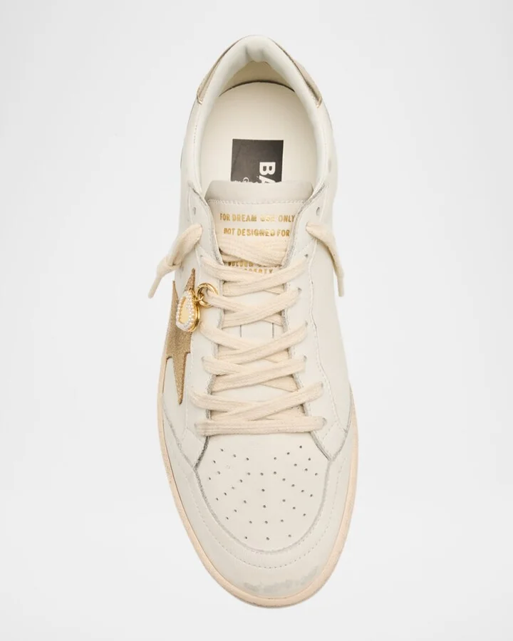 Ballstar Mixed Leather Low-Top Sneakers with Functional Locket - Image 5