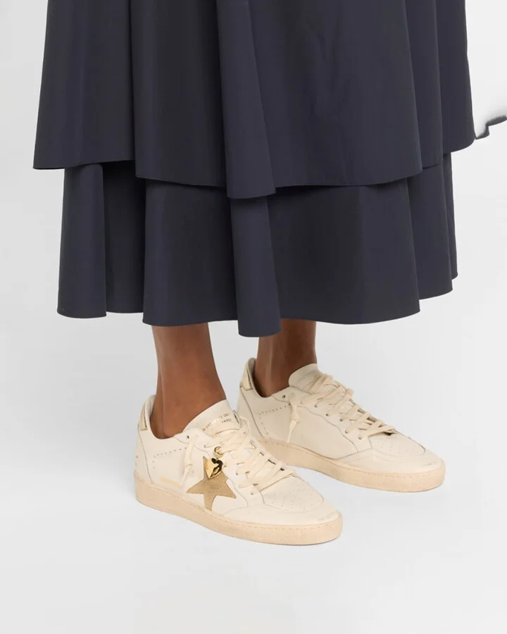 Ballstar Mixed Leather Low-Top Sneakers with Functional Locket - Image 11