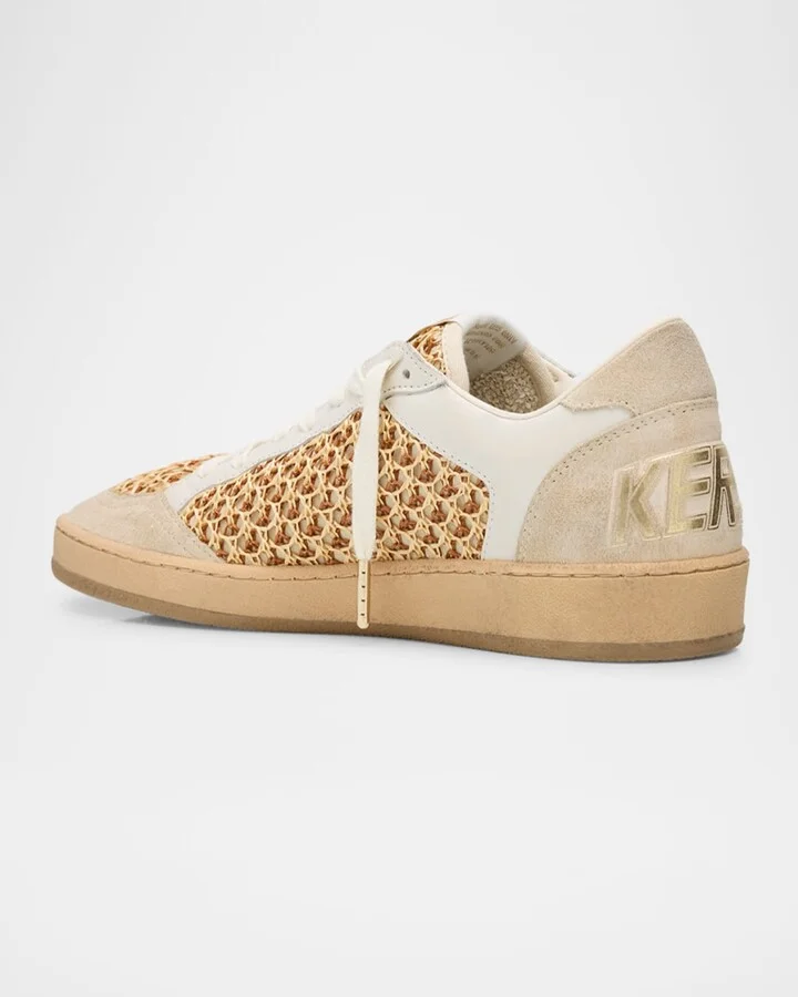 Ballstar Raffia Net Leather Low-Top Sneakers - Image 2