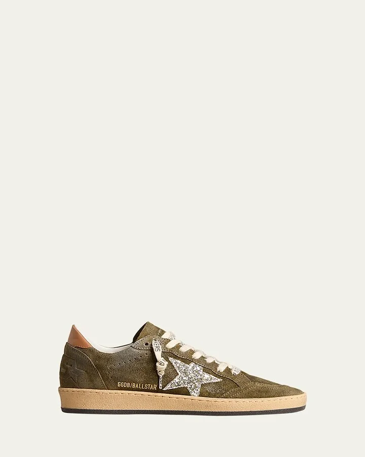 Ballstar Suede Glitter Low-Top Sneakers