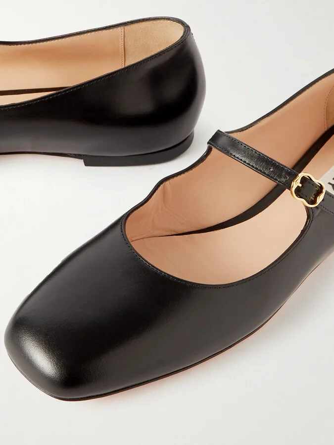 BALLY - Banya Leather Mary Jane Ballet Flats - Black - Image 4