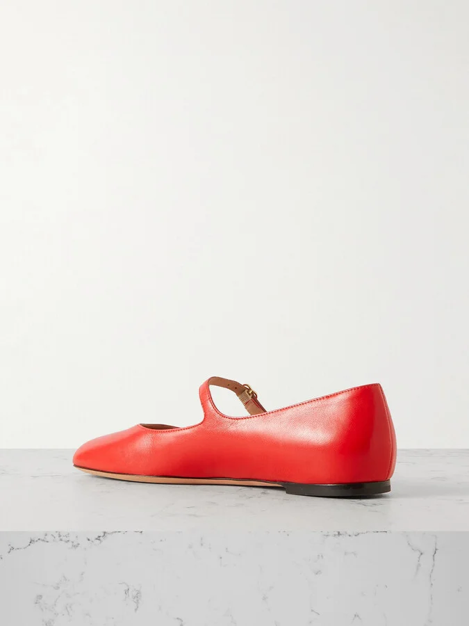 BALLY - Banya Leather Mary Jane Ballet Flats - Red - Image 3