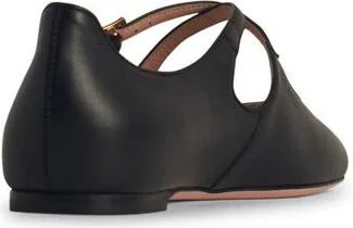 Bally 'Beliska' Black Leather Ballet Flats - Image 3