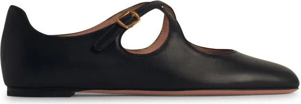 Bally 'Beliska' Black Leather Ballet Flats