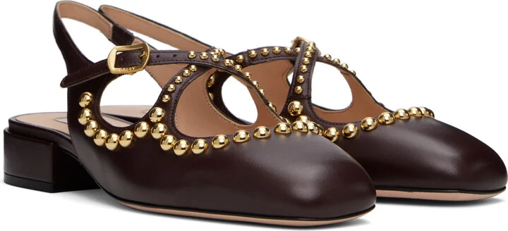 Bally Brown Ballyrina Slingback Heels - Image 4