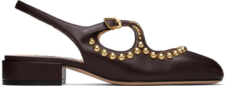 Bally Brown Ballyrina Slingback Heels