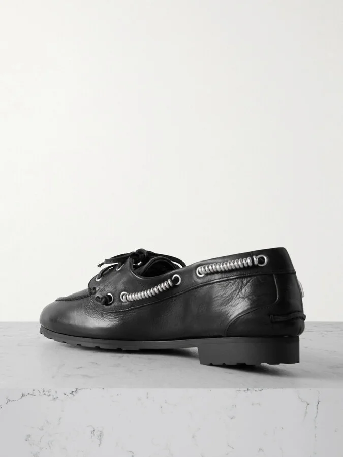 BALLY - Embellished Leather Loafers - Black - Image 3