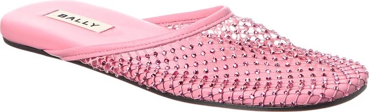 Bally Greek Mesh & Leather Mule