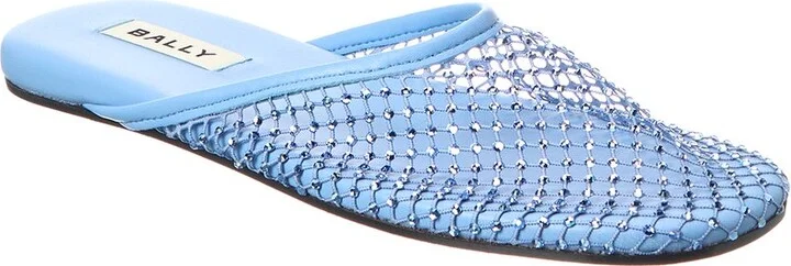Bally Greek Mesh & Leather Mule