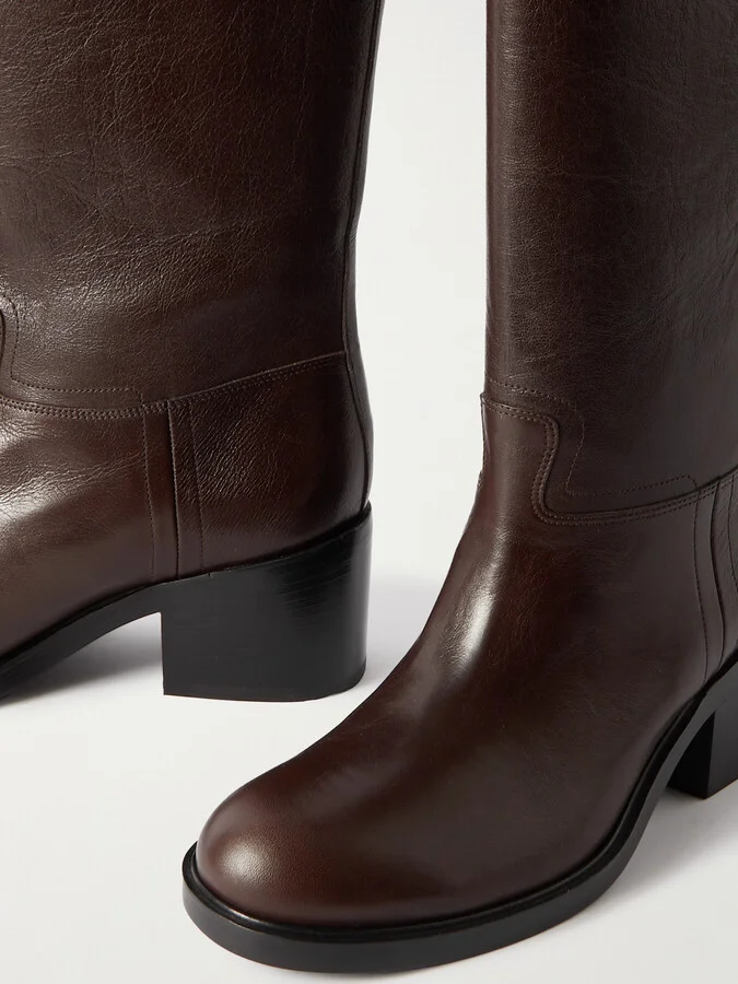 BALLY - Grena Leather Knee Boots - Brown - Image 4