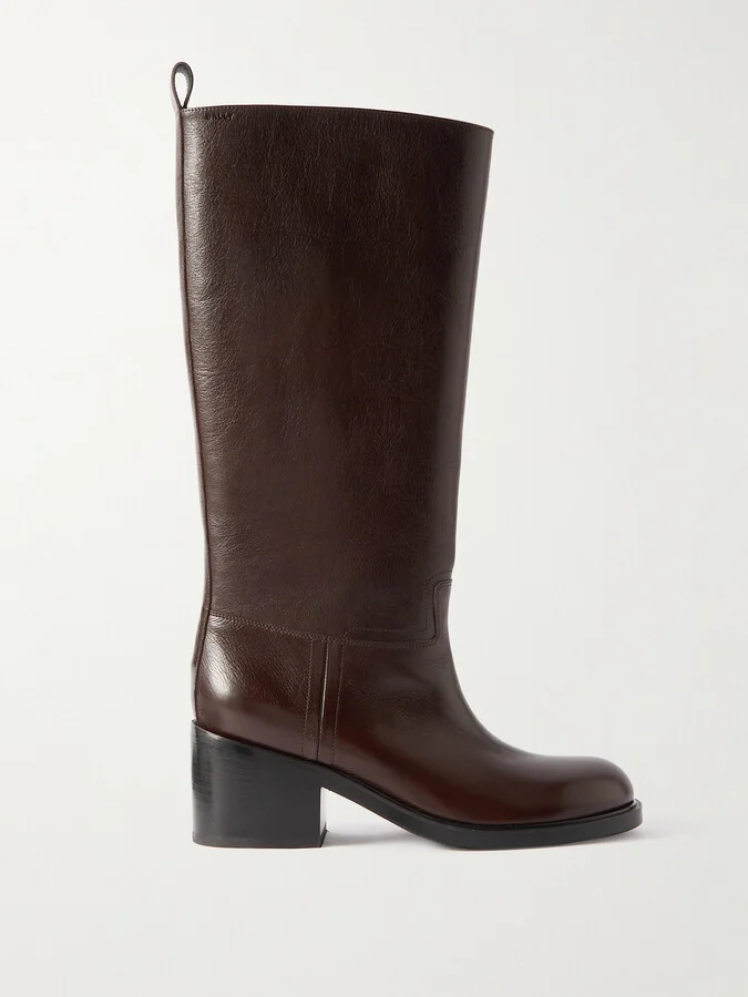 BALLY - Grena Leather Knee Boots - Brown
