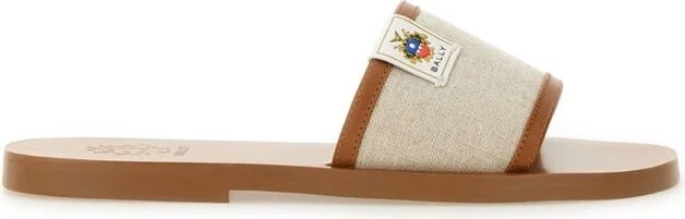 Bally Logo Patch Open-Toe Slides