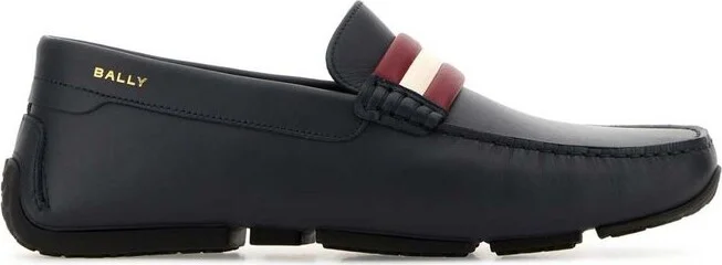 Bally Logo Printed Striped Slip-On Loafers