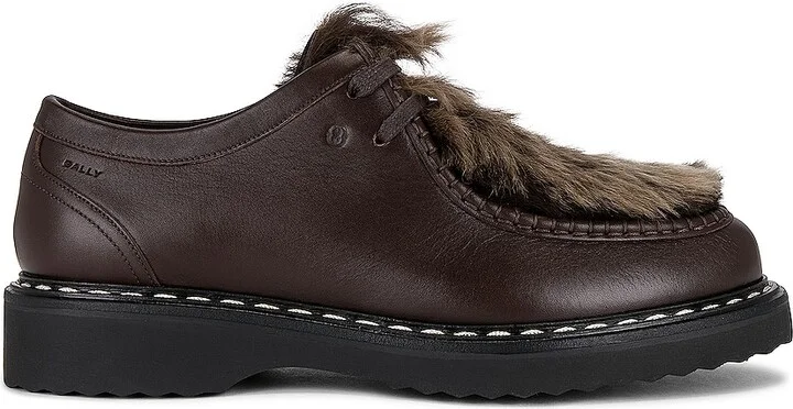 Bally Nadhy Fur Lace Up Boot in Brown