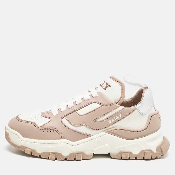 Bally Old Rose/white Leather Holden Sneakers Size 36