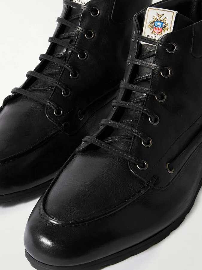BALLY - Paphos Leather Ankle Boots - Black - Image 4