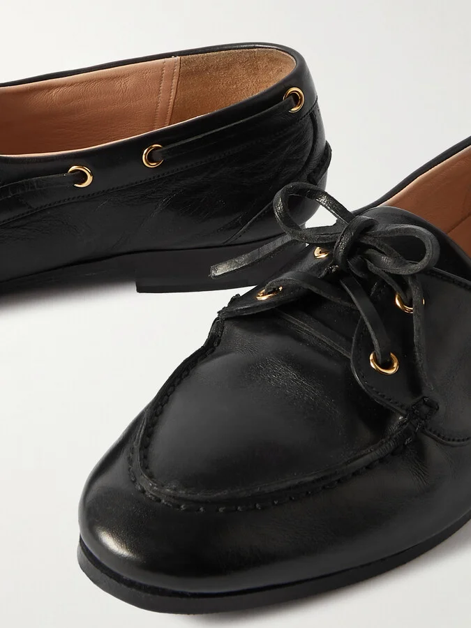 BALLY - Pathy Leather Boat Shoes - Black - Image 4