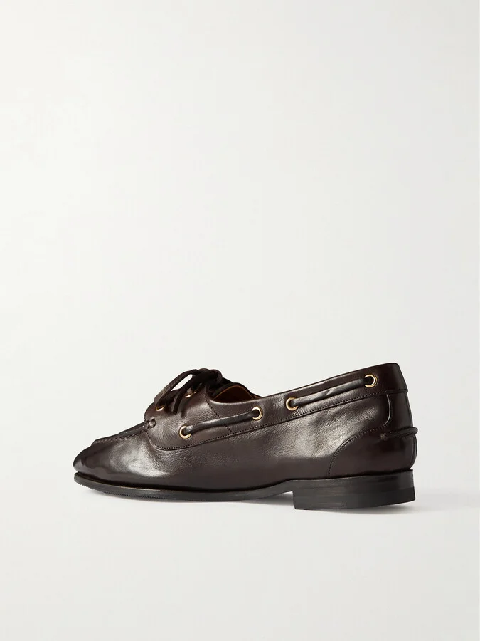 BALLY - Pathy Leather Boat Shoes - Brown - Image 3