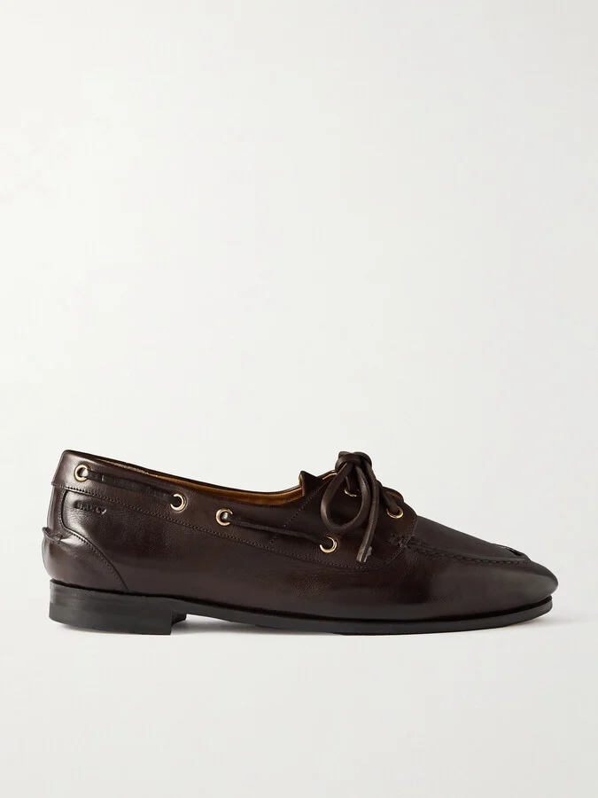 BALLY - Pathy Leather Boat Shoes - Brown