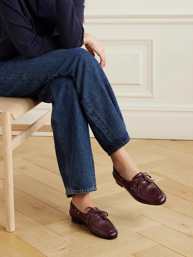 BALLY - Pathy Leather Boat Shoes - Burgundy - Image 2