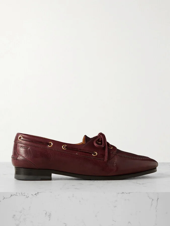 BALLY - Pathy Leather Boat Shoes - Burgundy