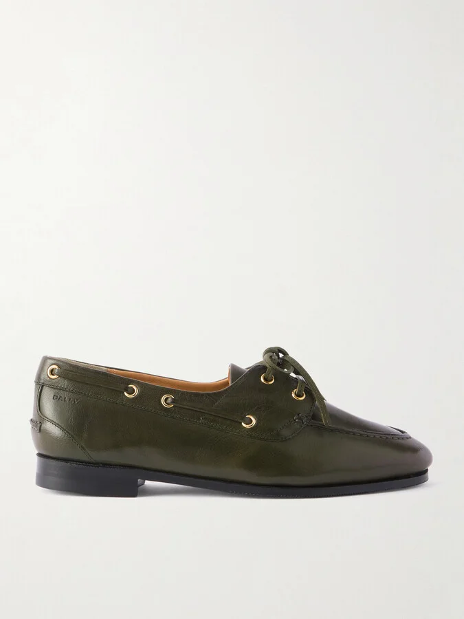 BALLY - Pathy Leather Boat Shoes - Green