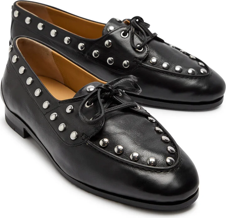 Bally Pathy Studded Glossed Leather Loafers - Image 3