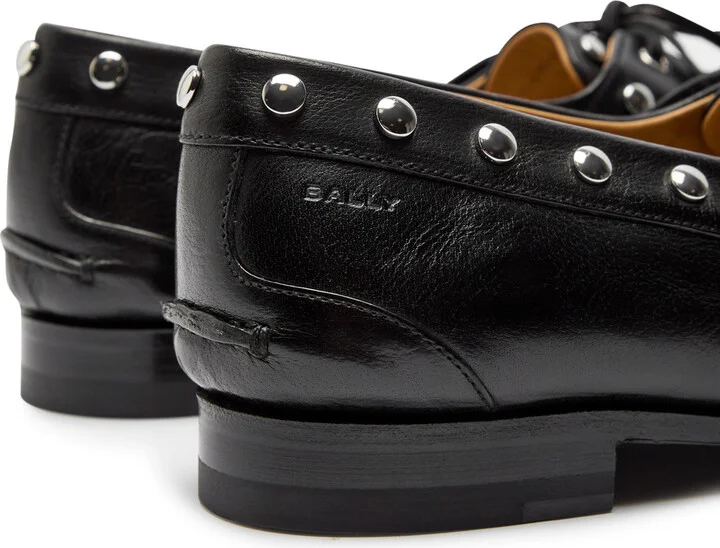Bally Pathy Studded Glossed Leather Loafers - Image 4