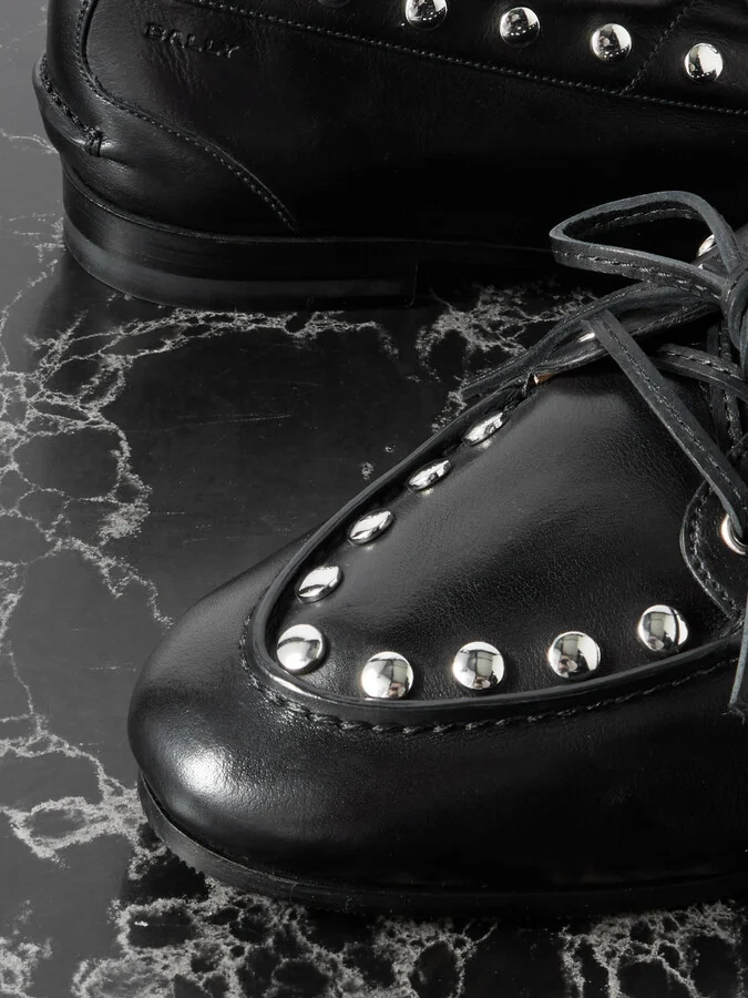 BALLY - Pathy Studded Leather Loafers - Black - Image 4