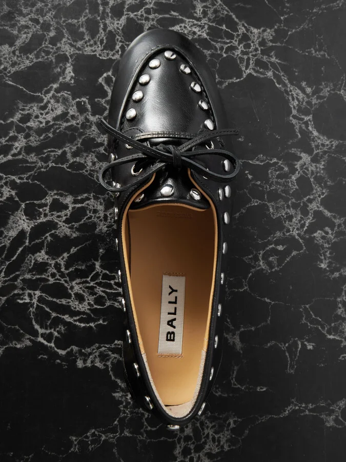 BALLY - Pathy Studded Leather Loafers - Black - Image 5