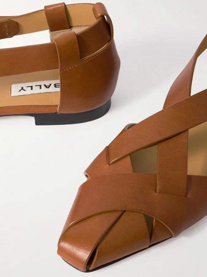BALLY - Siana Woven Leather Flats - Brown - Image 4