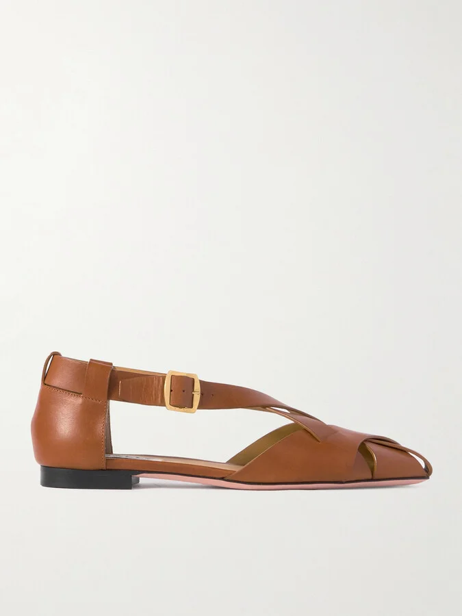 BALLY - Siana Woven Leather Flats - Brown