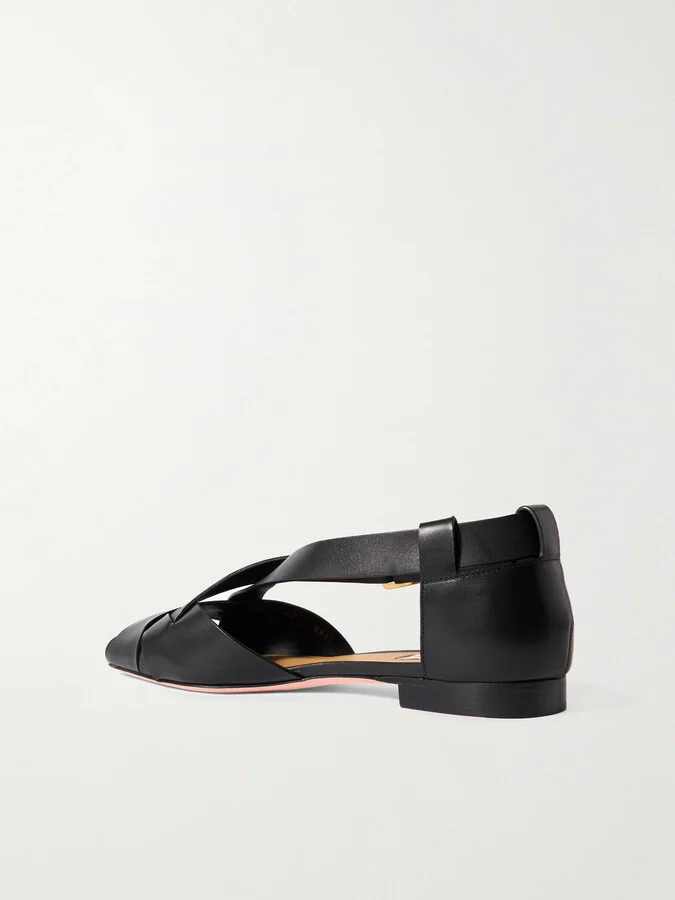 BALLY - Siana Woven Leather Sandals - Black - Image 3
