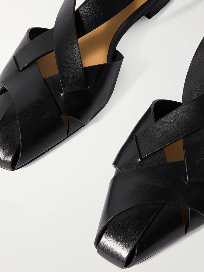 BALLY - Siana Woven Leather Sandals - Black - Image 4