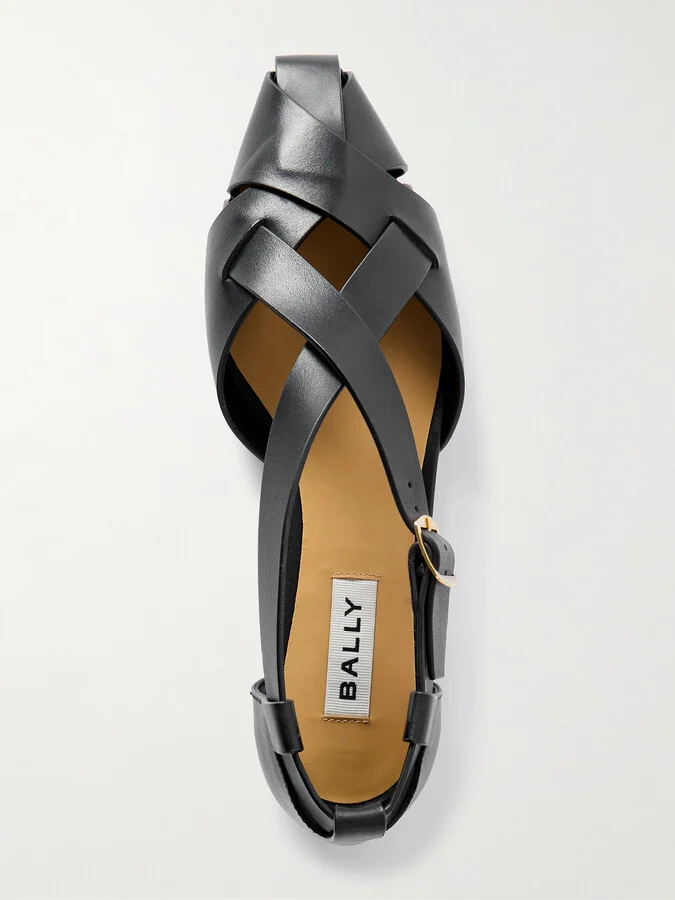 BALLY - Siana Woven Leather Sandals - Black - Image 5