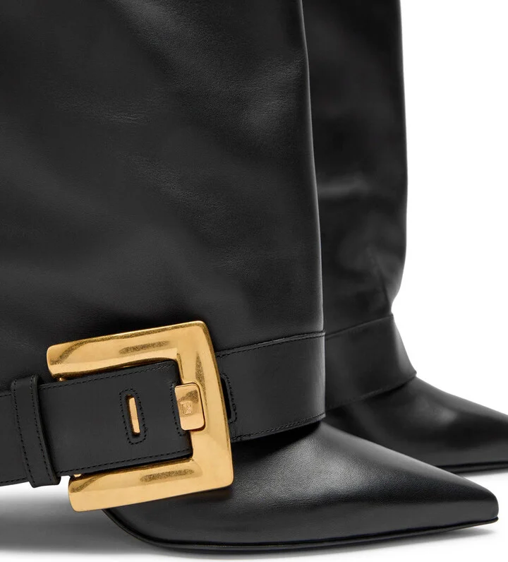 Balmain Anthem 95 Leather Knee-high Boots - Image 4