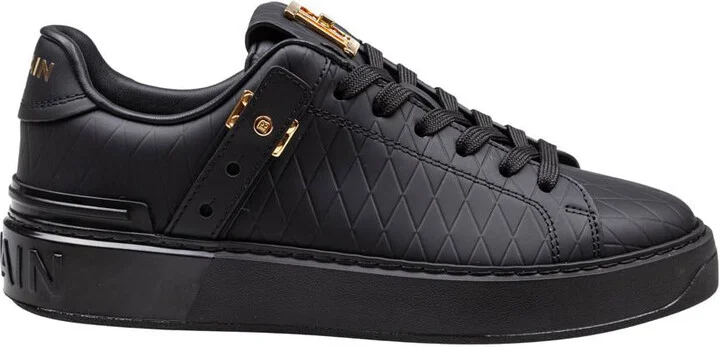 Balmain B-Court B-Buzz Calfskin Sneakers