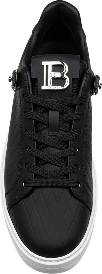 Balmain B-Court B-Buzz Sneakers In Calfskin With Diamond Embossing - Image 3