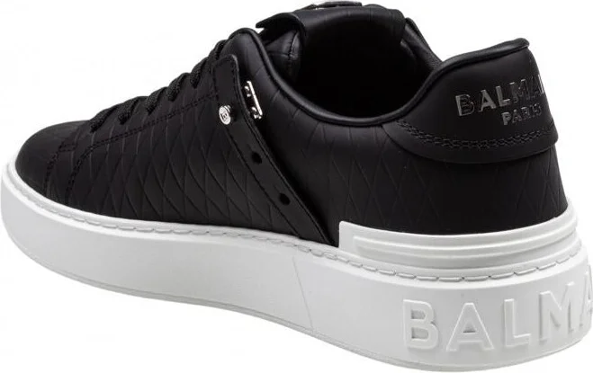 Balmain B-Court B-Buzz Sneakers In Calfskin With Diamond Embossing - Image 4