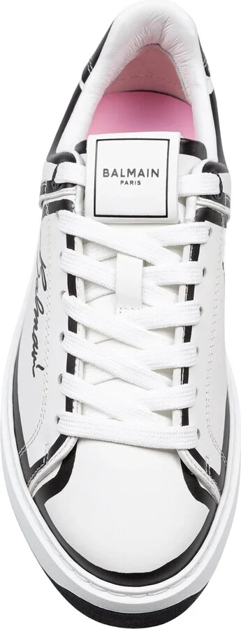 Balmain B-court Calf Leather Sneakers Color Black And White - Image 3